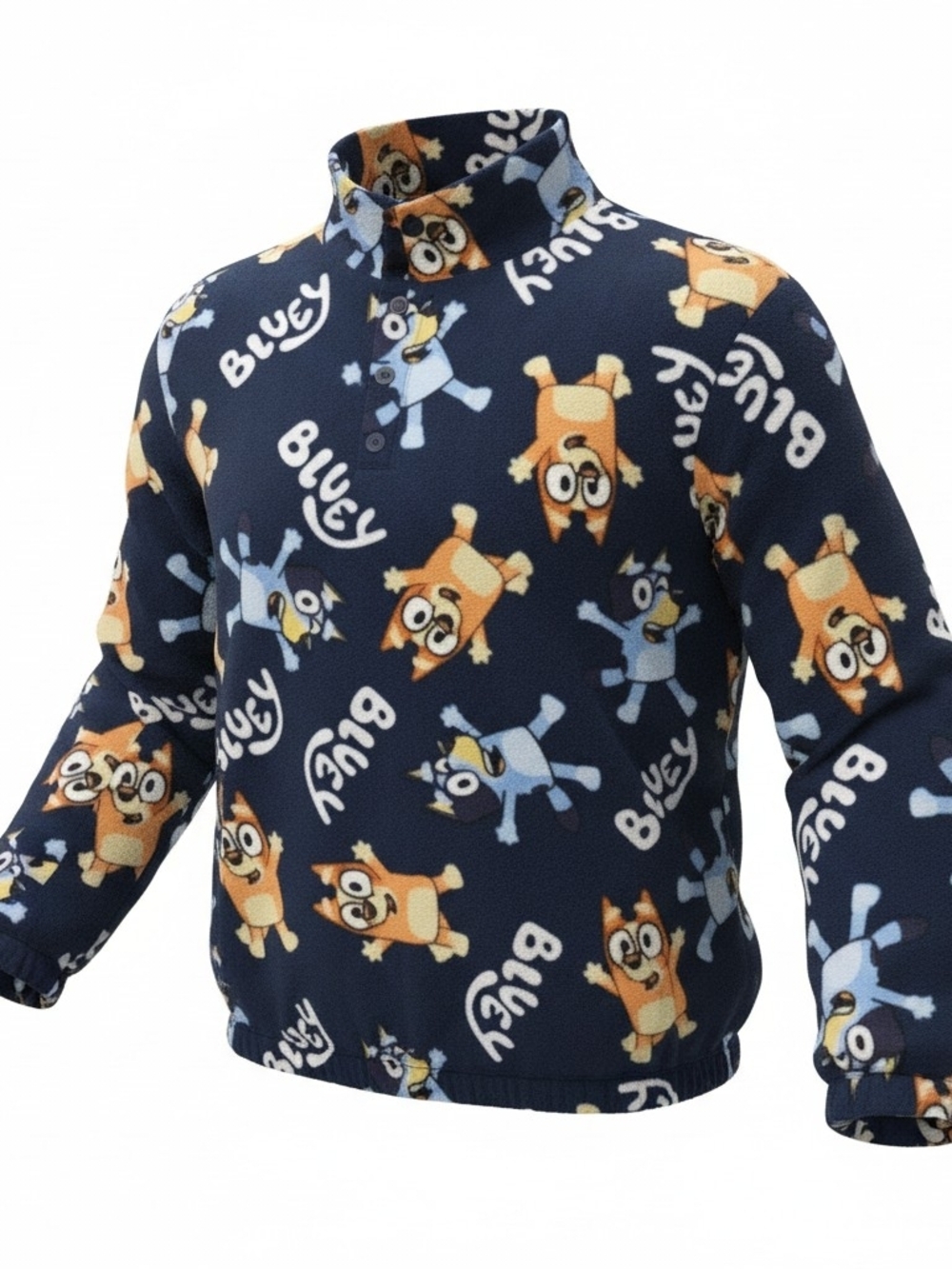 Blue Character Fleece Pullover Hoodie for Women